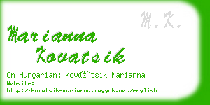 marianna kovatsik business card